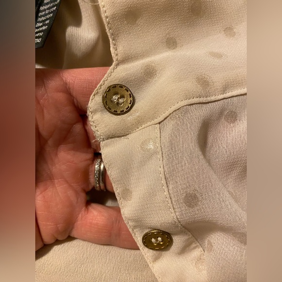 Fun & Flirt Polka Dot Sheer Top Blouse Size medium - Picture 5 of 7